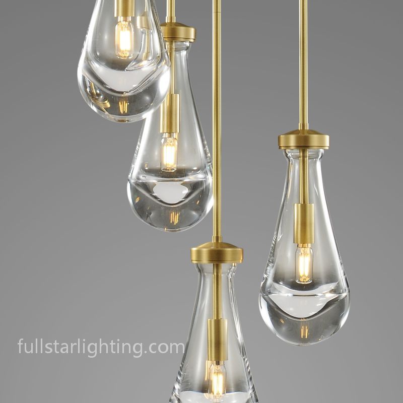 Raindrop Round Chandelier 5 Lights 14"D-Fullstarlighting