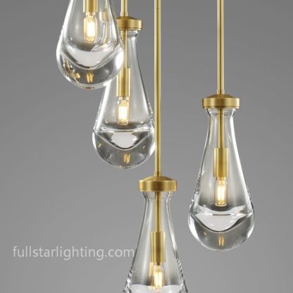 Raindrop Round Chandelier 5 Lights 14"D-Fullstarlighting