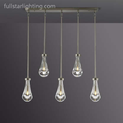 Raindrops 5-Light Rod Rectangular Chandelier