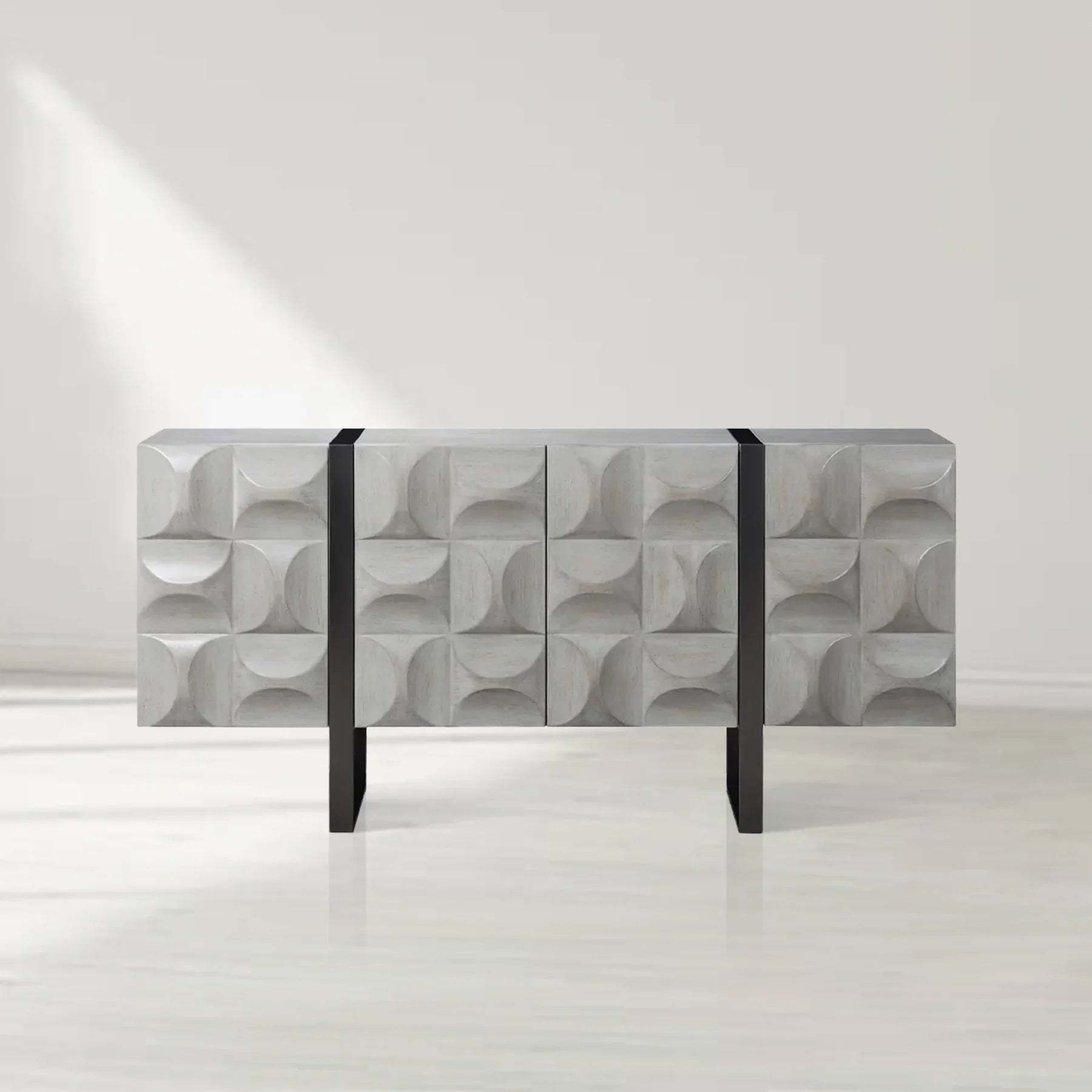 LIVORA 4-Door Sideboard,Grey Emperador Marble,dining room luxury sideboard