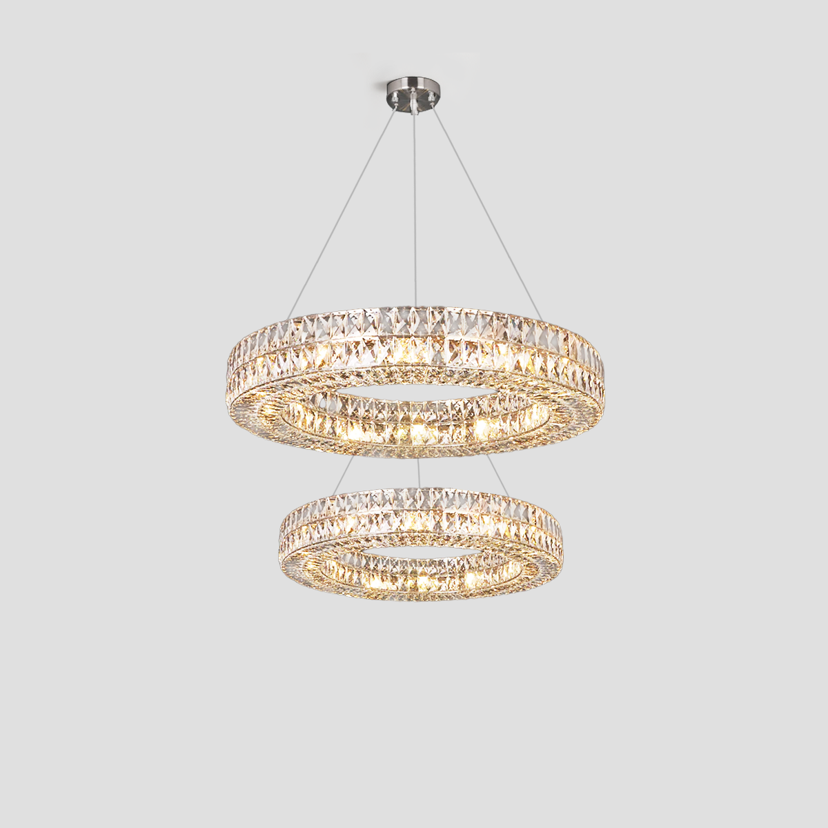 Ceda Halo Crystal Multi-Tier Ring Chandelier-Fullstarlighting