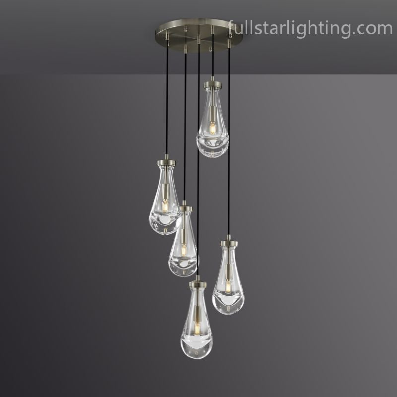 Raindrop Round Chandelier 5 Lights 14"D-Fullstarlighting