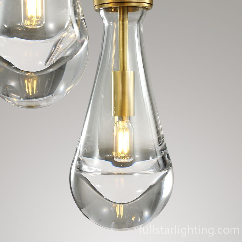 Raindrops 3-Light Rod Round Chandelier-Fullstarlighting