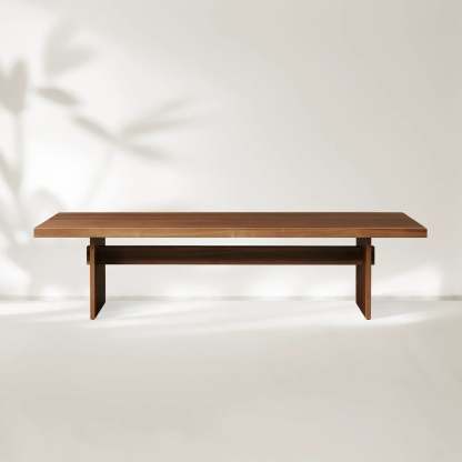 Mihaela Dining Table Handcrafted Romanian Oak With Walnut Veneer-Fullstarlighting