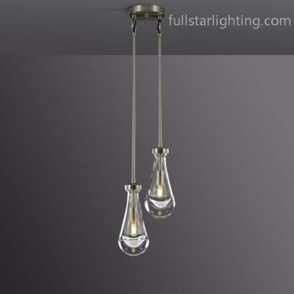 Raindrops 2-Light Rod Round Chandelier-Fullstarlighting