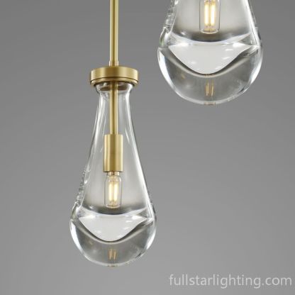 Raindrops 5-Light Rod Rectangular Chandelier