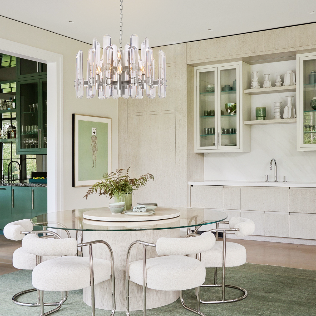 Brous Crystal Round Chandelier-Fullstarlighting