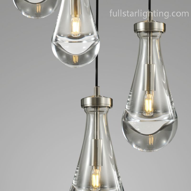 Raindrop Round Chandelier 5 Lights 14"D-Fullstarlighting