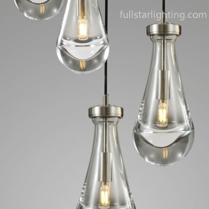 Raindrop Round Chandelier 5 Lights 14"D-Fullstarlighting
