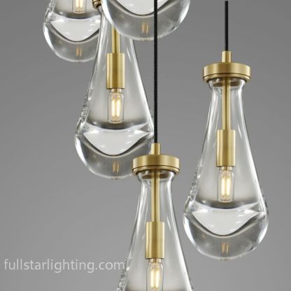 Raindrop Round Chandelier 5 Lights 14"D-Fullstarlighting