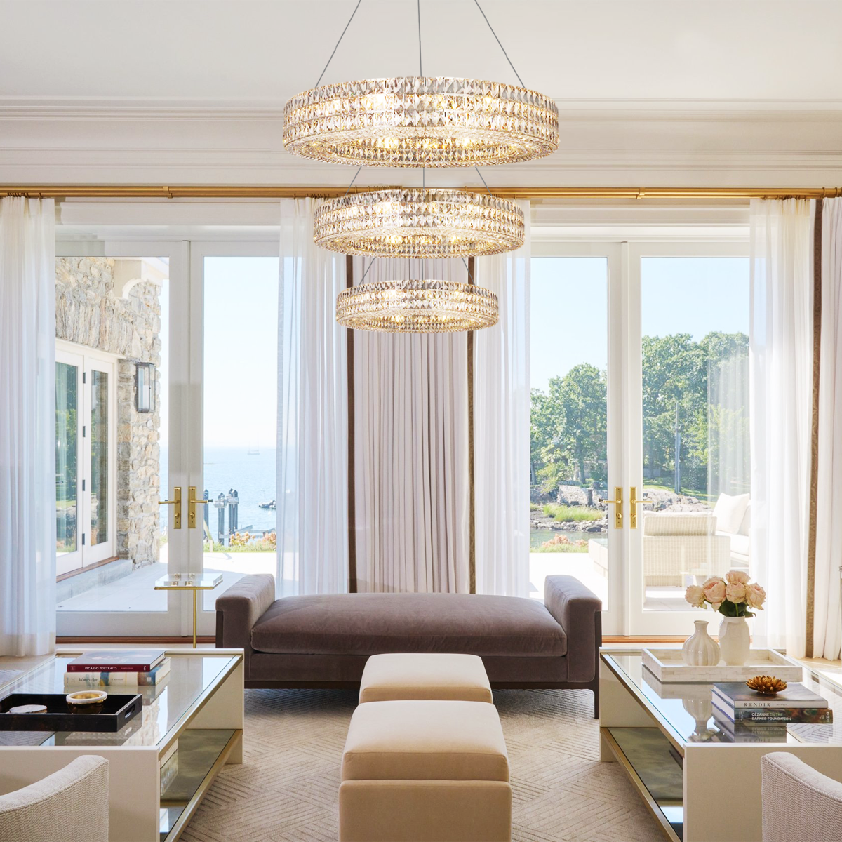 Ceda Halo Crystal Multi-Tier Ring Chandelier-Fullstarlighting