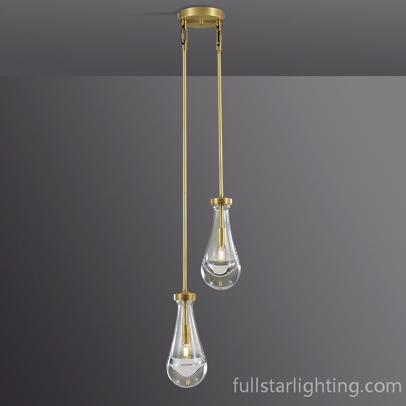 Raindrops 2-Light Rod Round Chandelier-Fullstarlighting