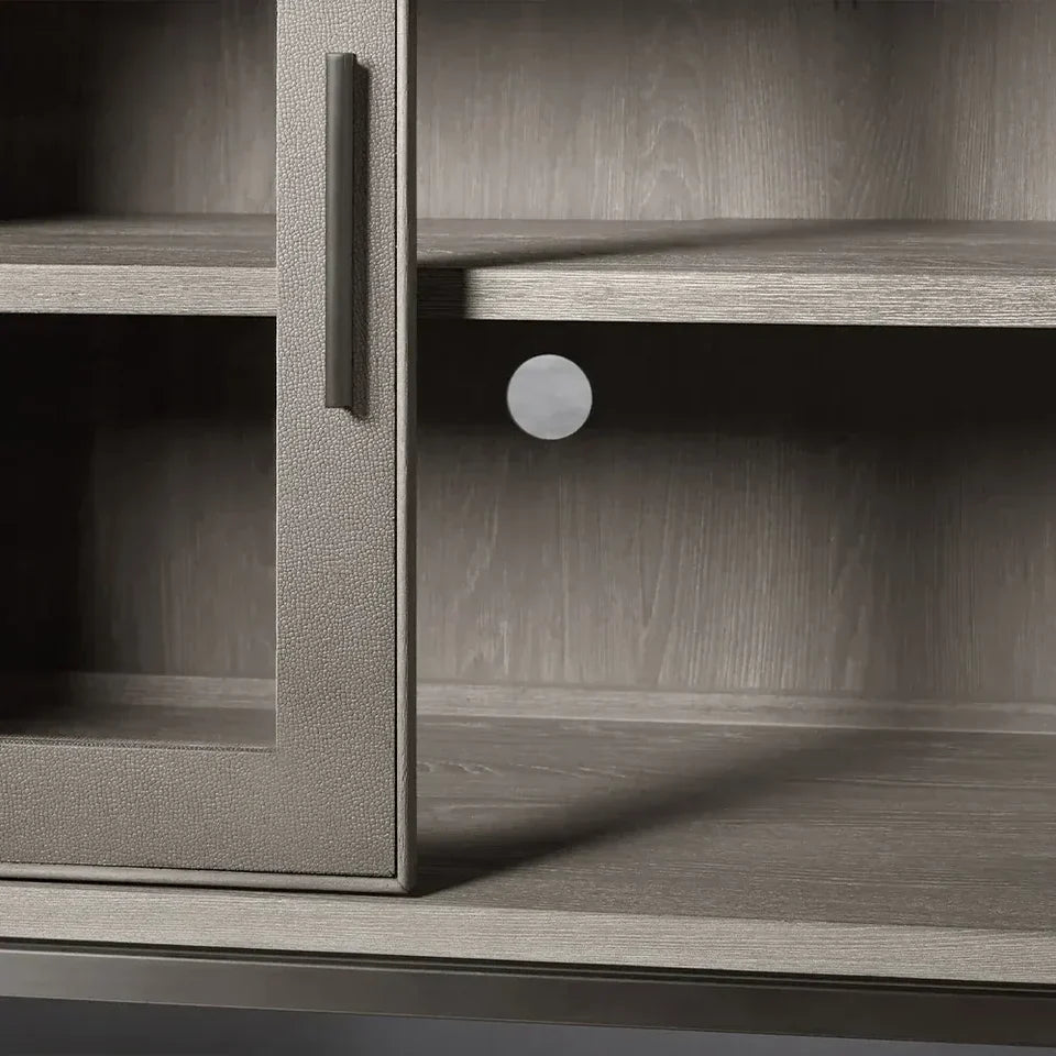 Malone Two Door Cabinet with Glass Doors-Fullstarlighting