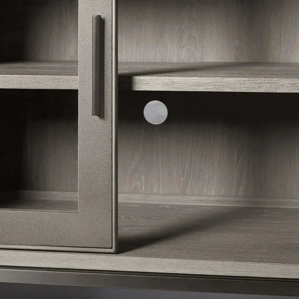 Malone Two Door Cabinet with Glass Doors-Fullstarlighting