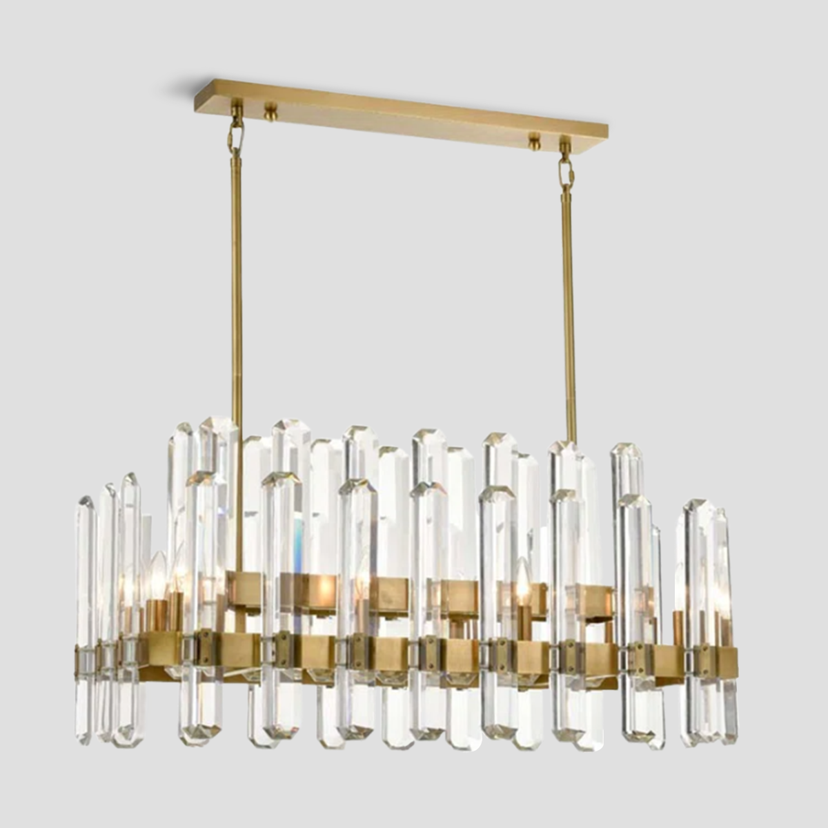 Brous Crystal Linear Chandelier-Fullstarlighting
