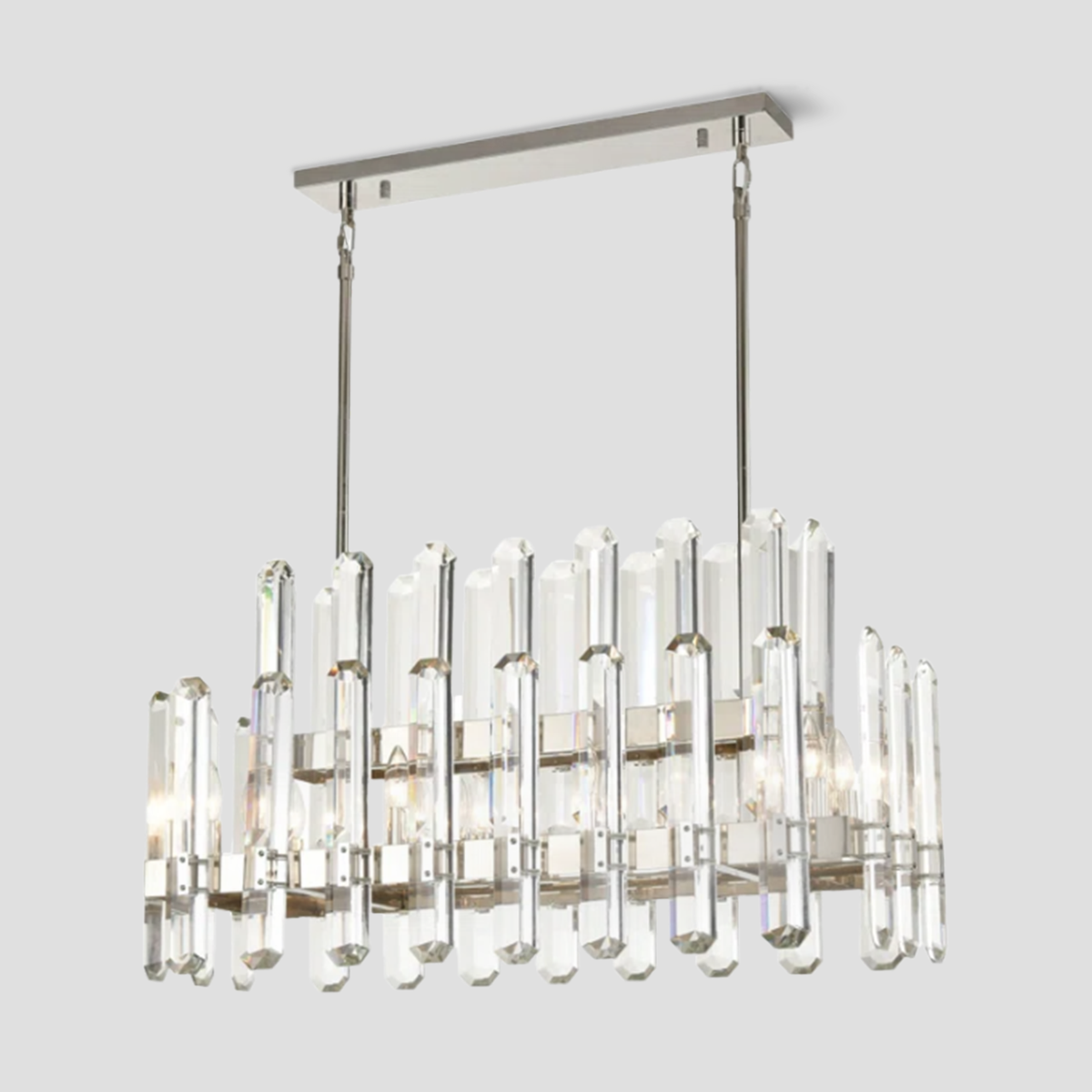 Brous Crystal Linear Chandelier-Fullstarlighting