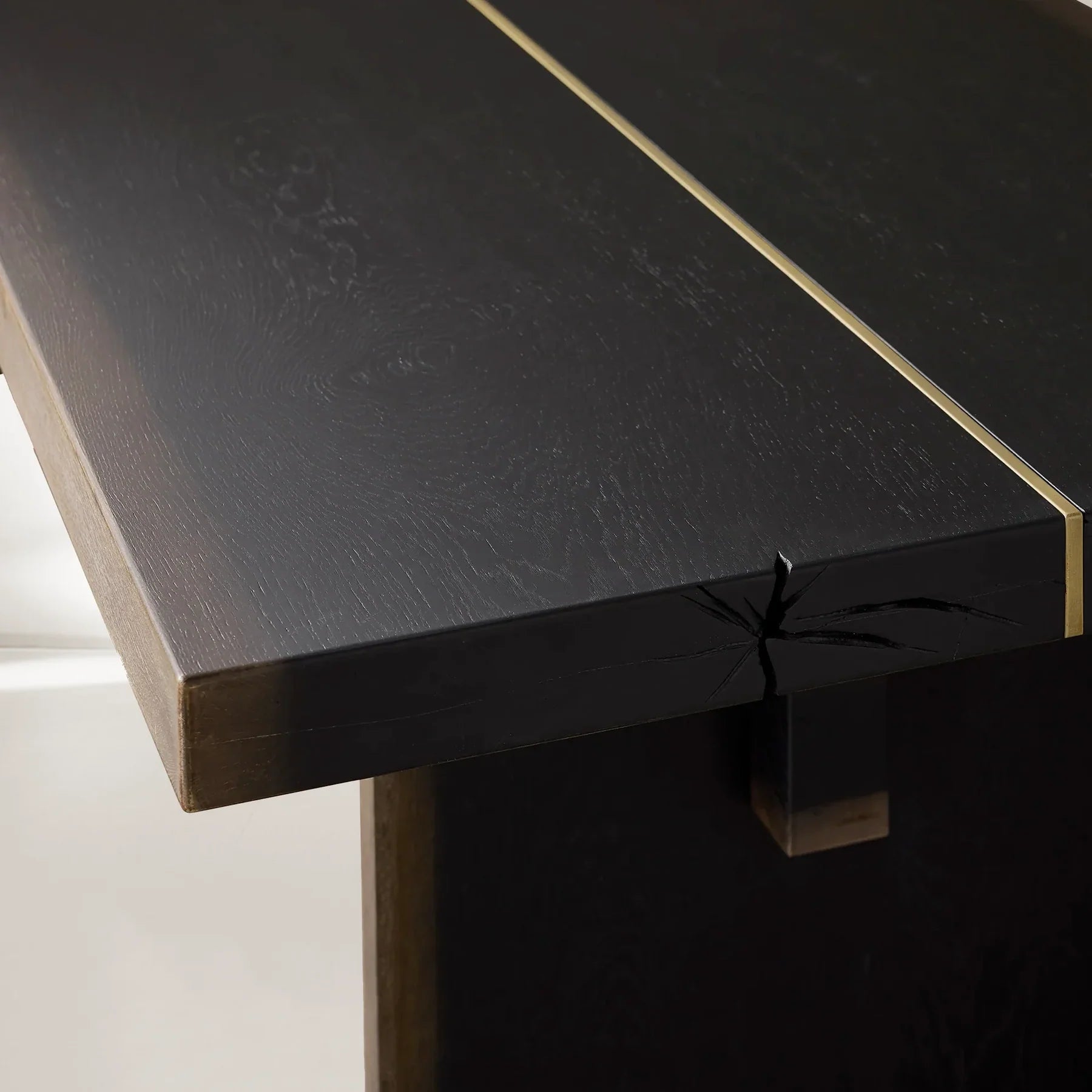 Mihaela Dining Table Handcrafted Romanian Oak With Walnut Veneer-Fullstarlighting