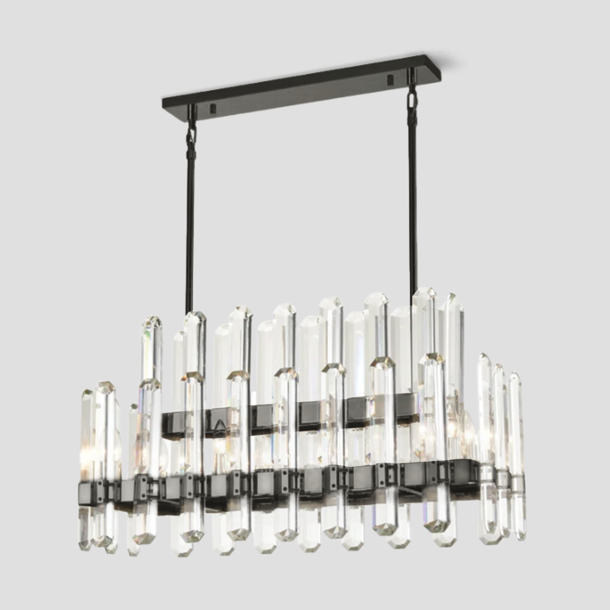 Brous Crystal Linear Chandelier-Fullstarlighting