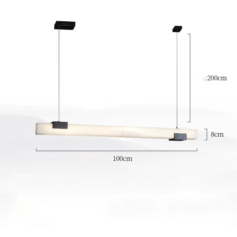 Alabaster Square Pillar Dining Chandelier-Fullstarlighting