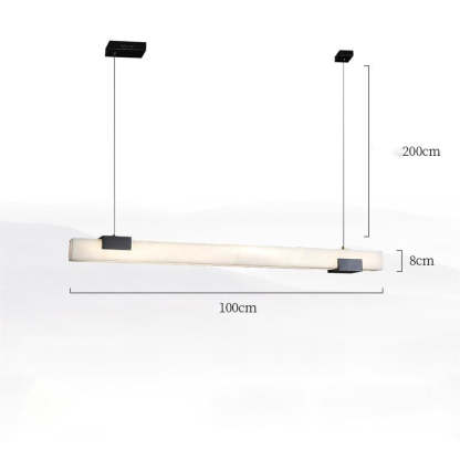 Alabaster Square Pillar Dining Chandelier-Fullstarlighting