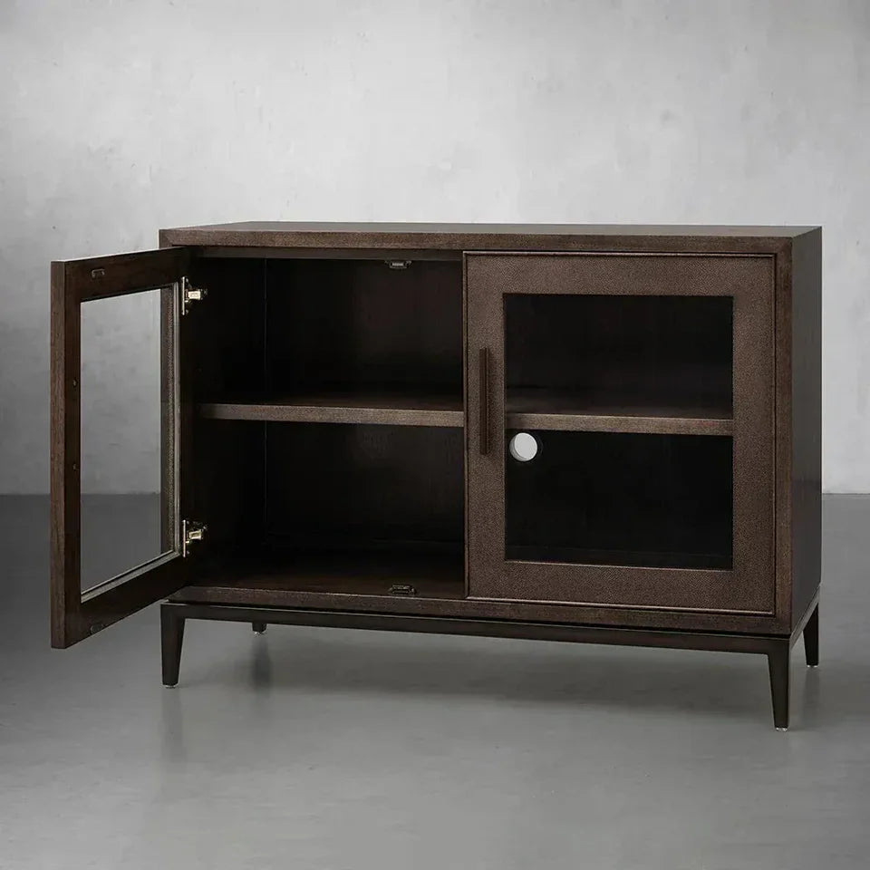 Malone Two Door Cabinet with Glass Doors-Fullstarlighting