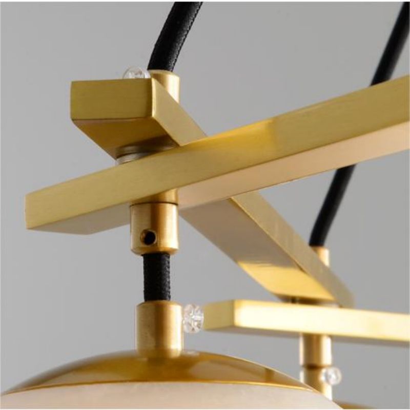 Alabaster Modern Round Ball Chandelier-Fullstarlighting
