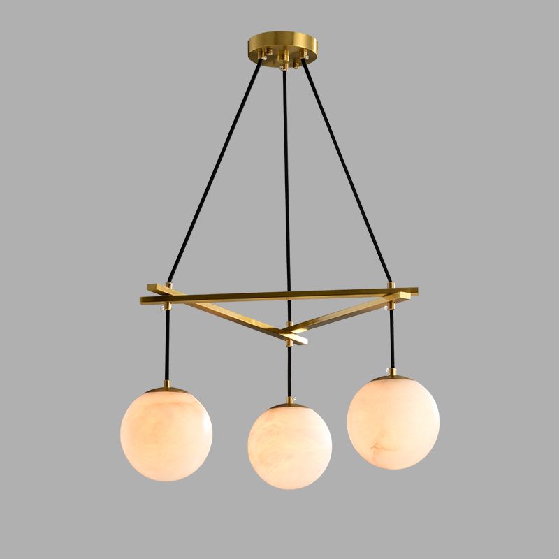 Alabaster Modern Round Ball Chandelier-Fullstarlighting