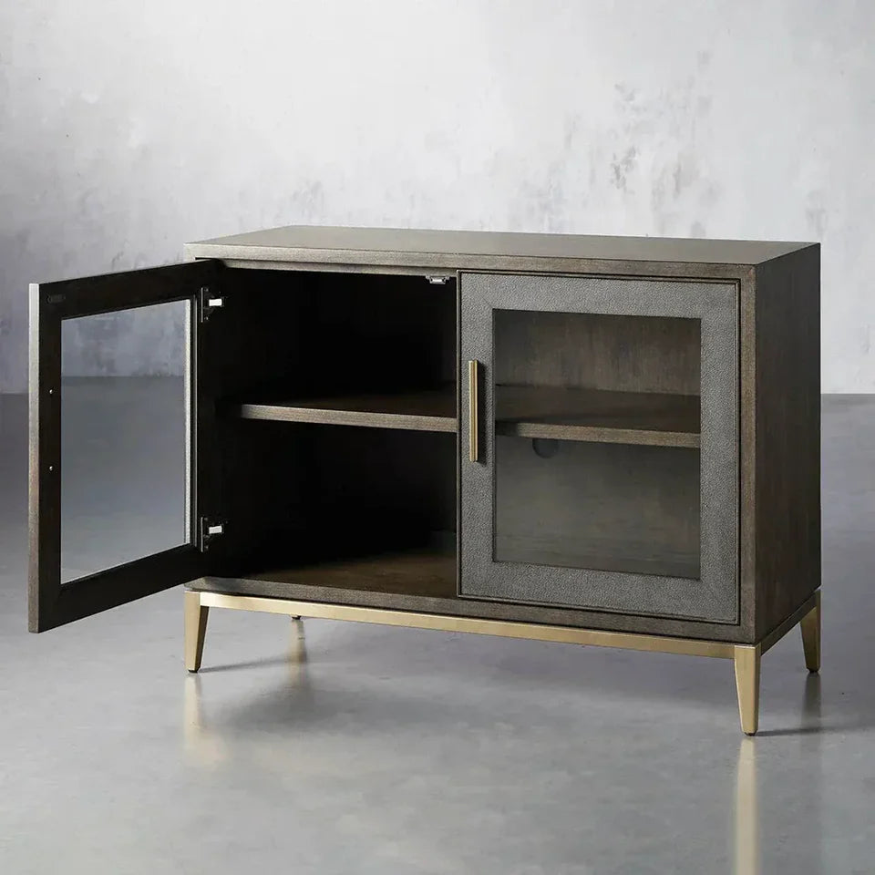 Malone Two Door Cabinet with Glass Doors-Fullstarlighting