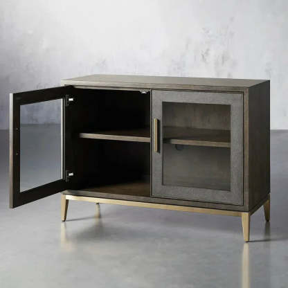 Malone Two Door Cabinet with Glass Doors-Fullstarlighting