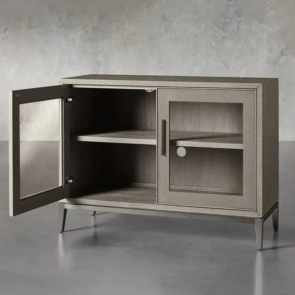 Malone Two Door Cabinet with Glass Doors-Fullstarlighting