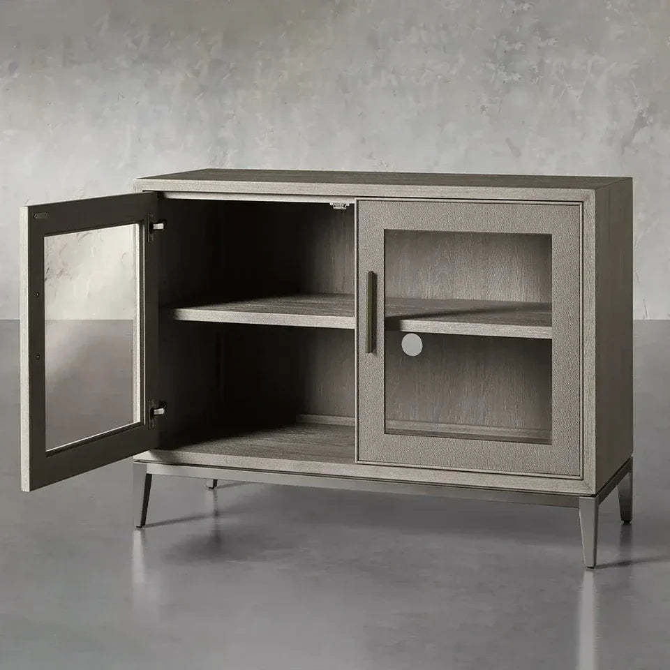 Malone Two Door Cabinet with Glass Doors-Fullstarlighting