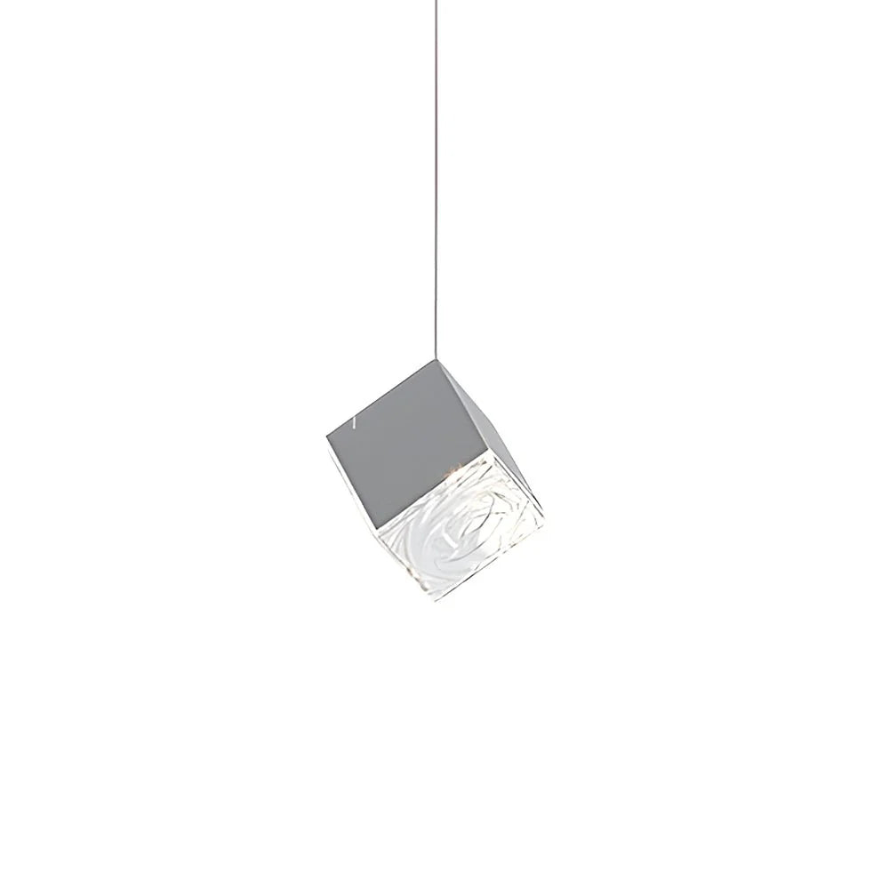 1/3/6/9-Light Multi Glass Ice Cube Metallic Staircase Chandelier-Fullstarlighting