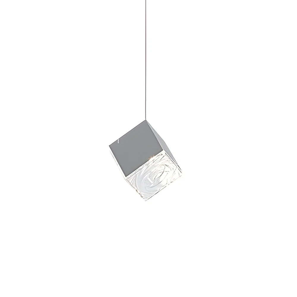 1/3/6/9-Light Multi Glass Ice Cube Metallic Staircase Chandelier-Fullstarlighting