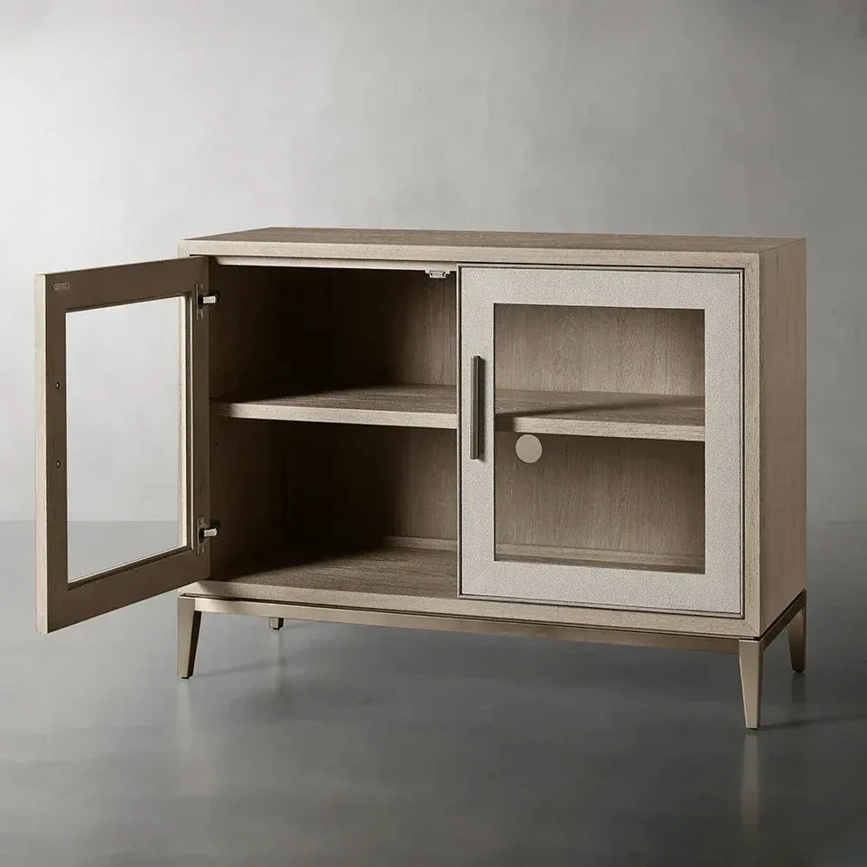 Malone Two Door Cabinet with Glass Doors-Fullstarlighting