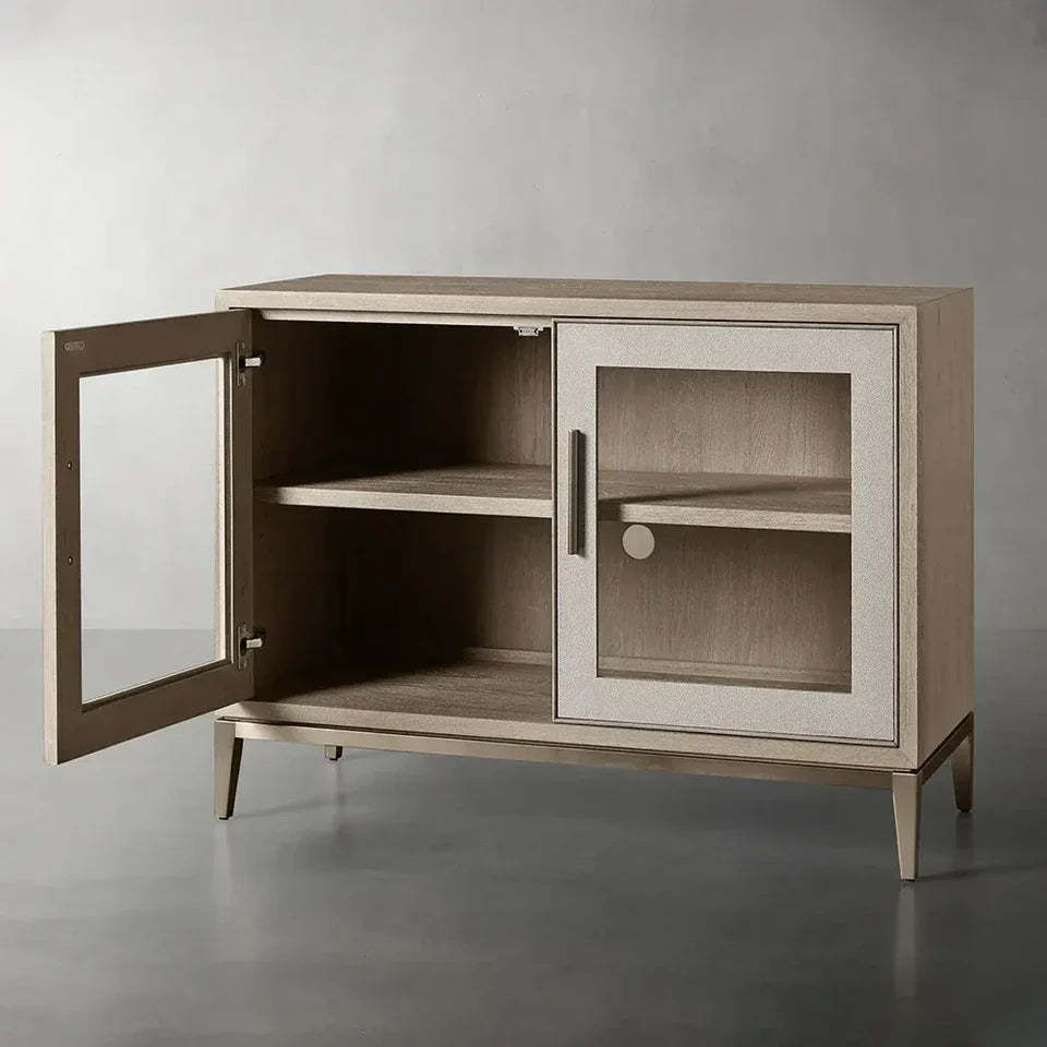 Malone Two Door Cabinet with Glass Doors-Fullstarlighting