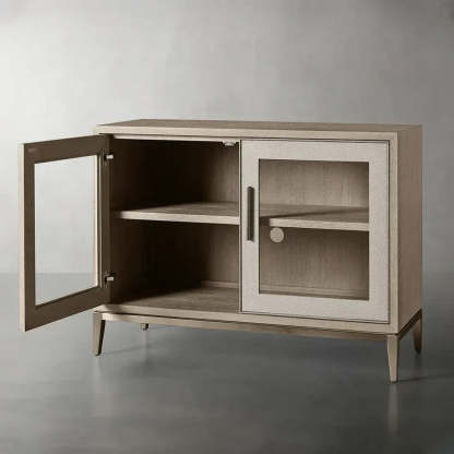 Malone Two Door Cabinet with Glass Doors-Fullstarlighting