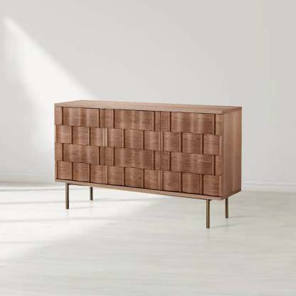 Ariel 3-Door Modern Sideboard Cabinet with Woven Texture