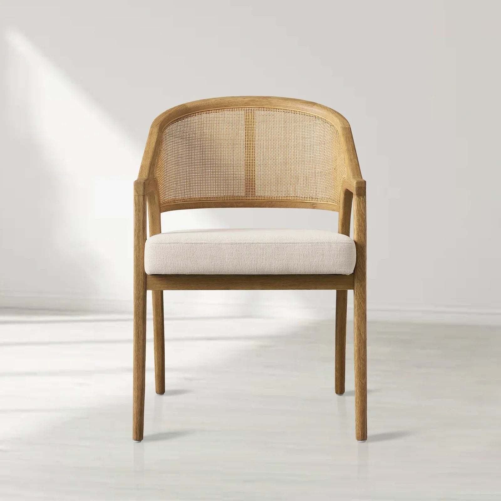 Aimee Dining Arm Chair in Honey – Upholstered Armchair for Dining Room & Kitchen