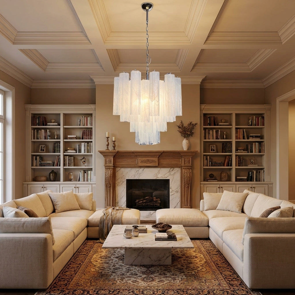 Murelli Chandelier – 36 tubes – Alabaster white