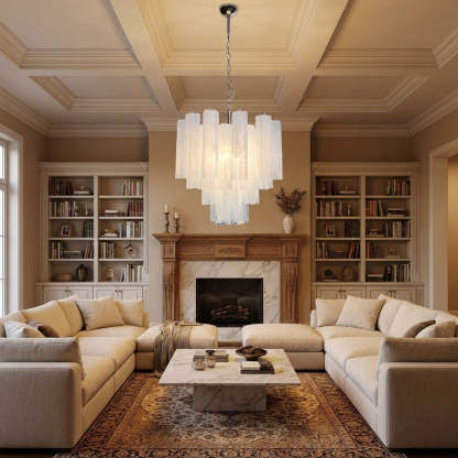 Murelli Chandelier – 36 tubes – Alabaster white