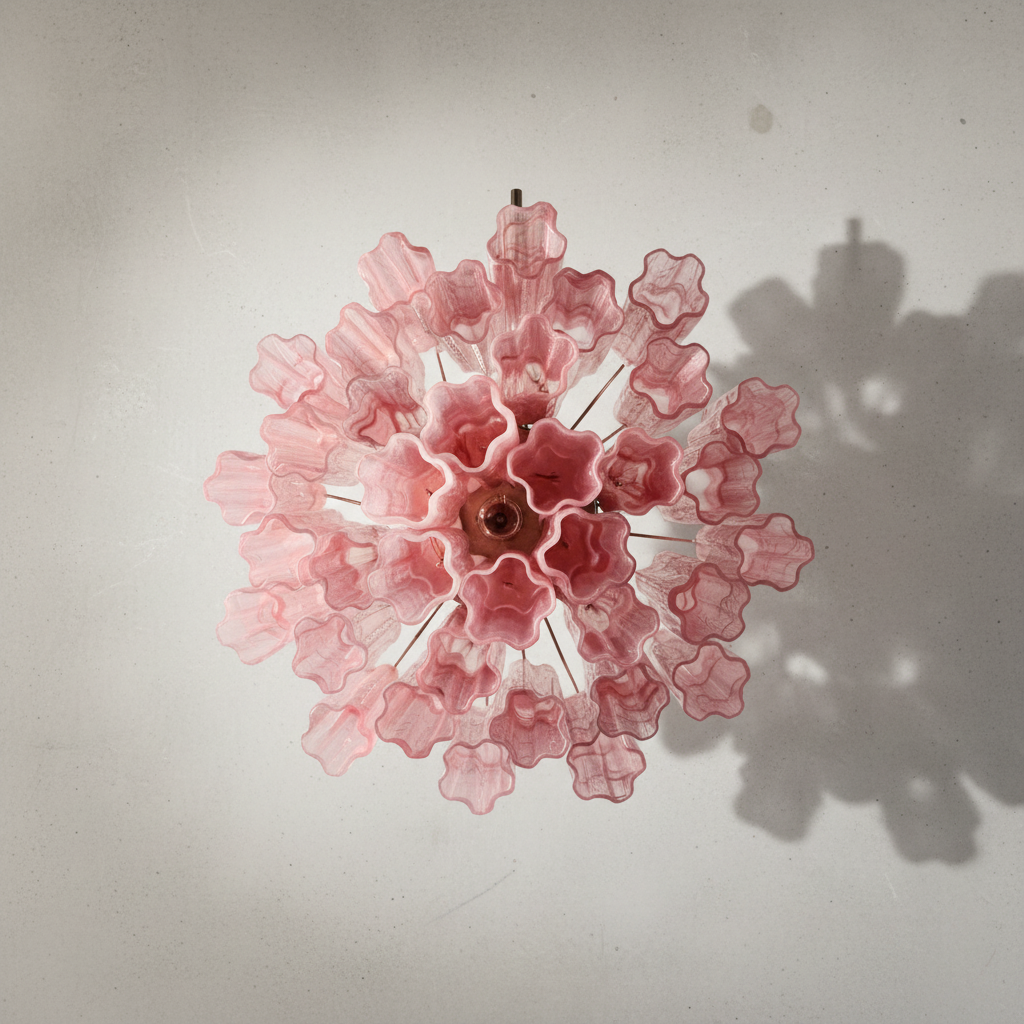 Murana 36-Tube Pink Art Glass Chandelier-Fullstarlighting