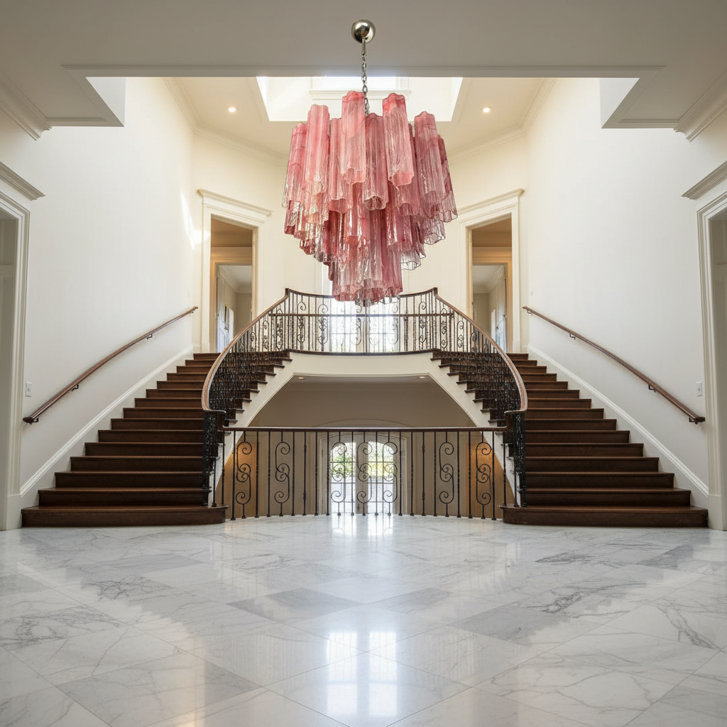 Murana 36-Tube Pink Art Glass Chandelier-Fullstarlighting