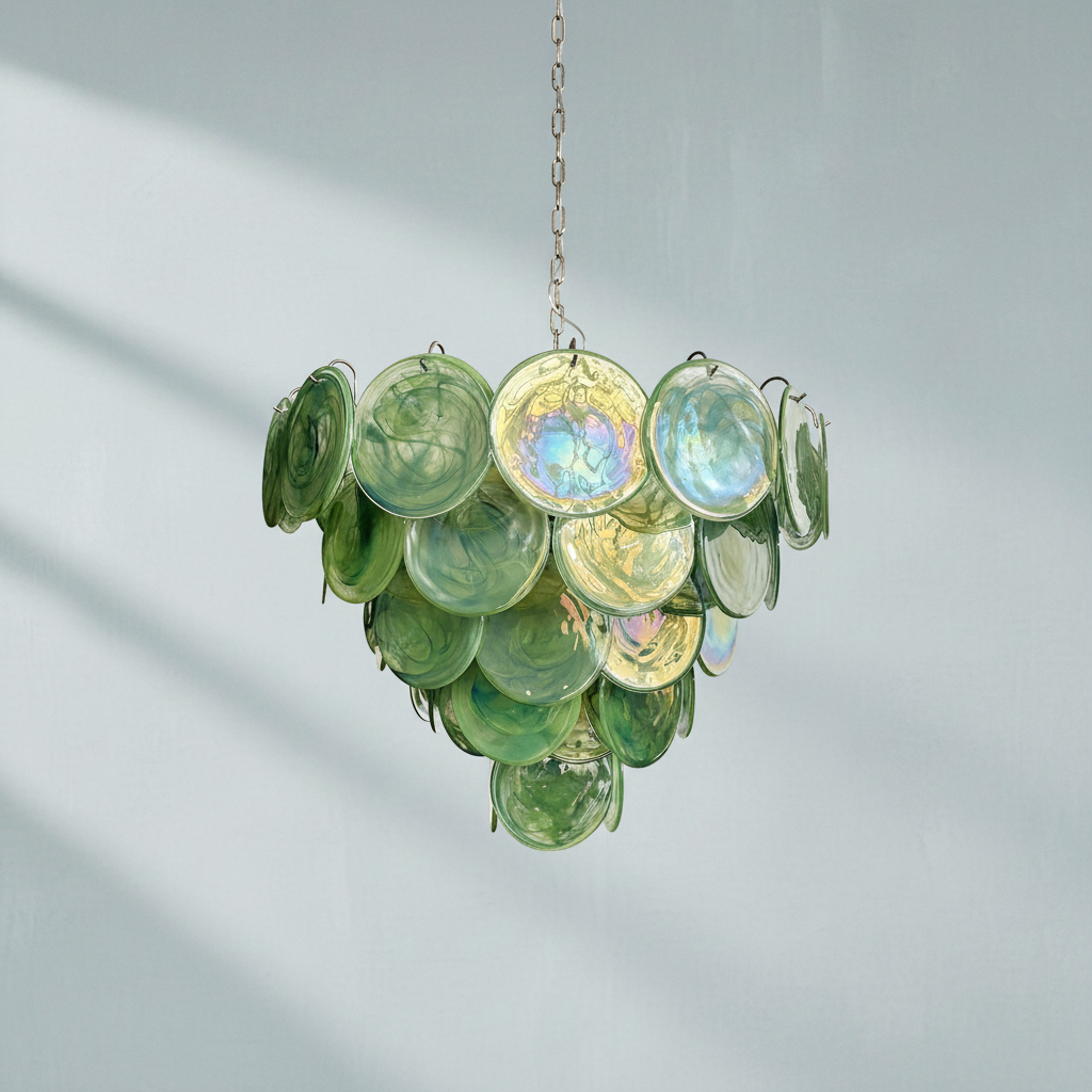 Murana 57-Disc Green Art Glass Chandelier-Fullstarlighting