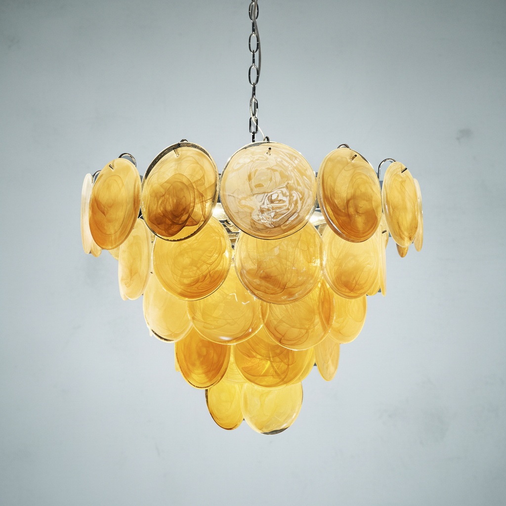 Murana 57-Disc Gold Art Glass Chandelier-Fullstarlighting