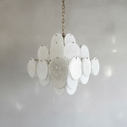 Murana 36-Disc White Art Glass Chandelier-Fullstarlighting