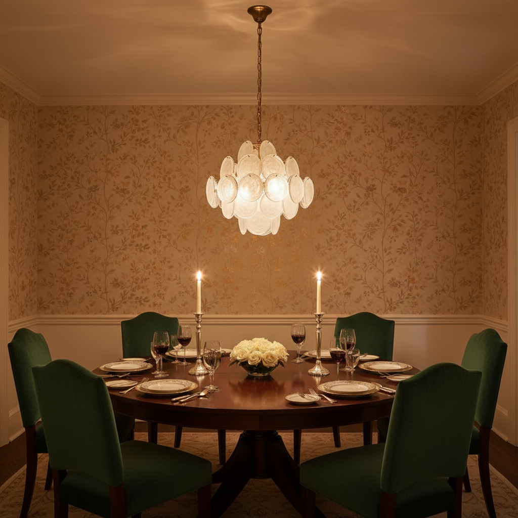 Murana 36-Disc White Art Glass Chandelier-Fullstarlighting