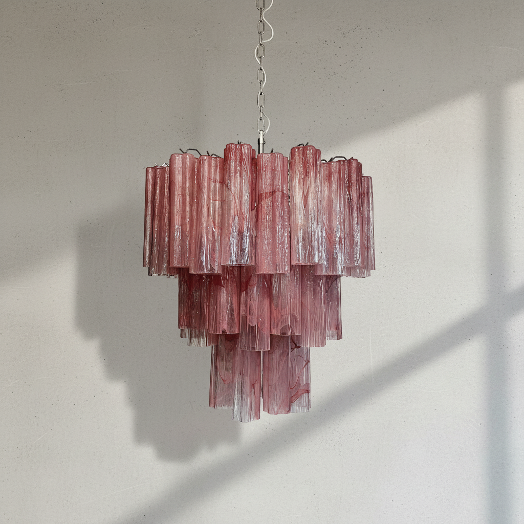 Murana 48-Tube Pink Art Glass Chandelier-Fullstarlighting