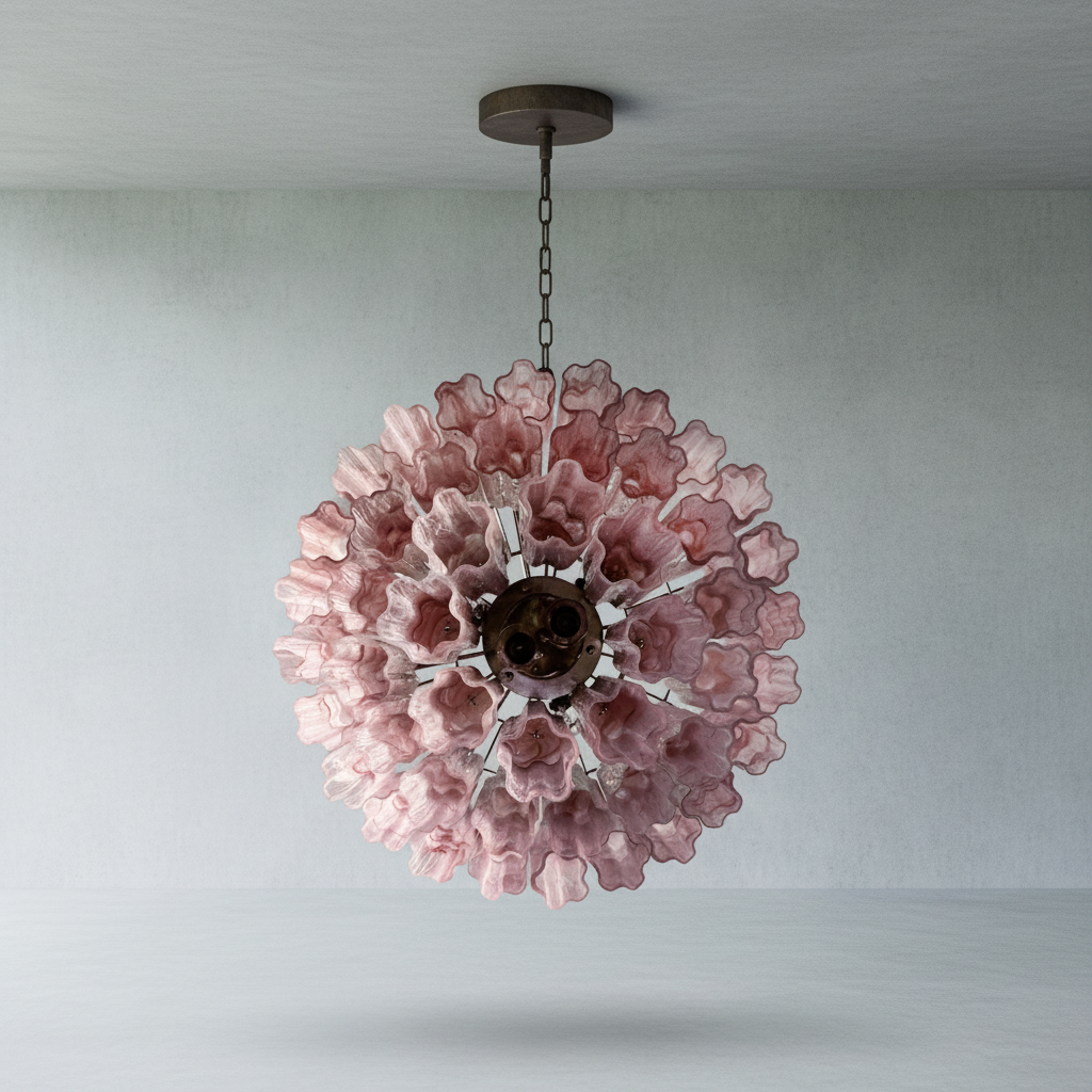 Murana 48-Tube Pink Art Glass Chandelier-Fullstarlighting