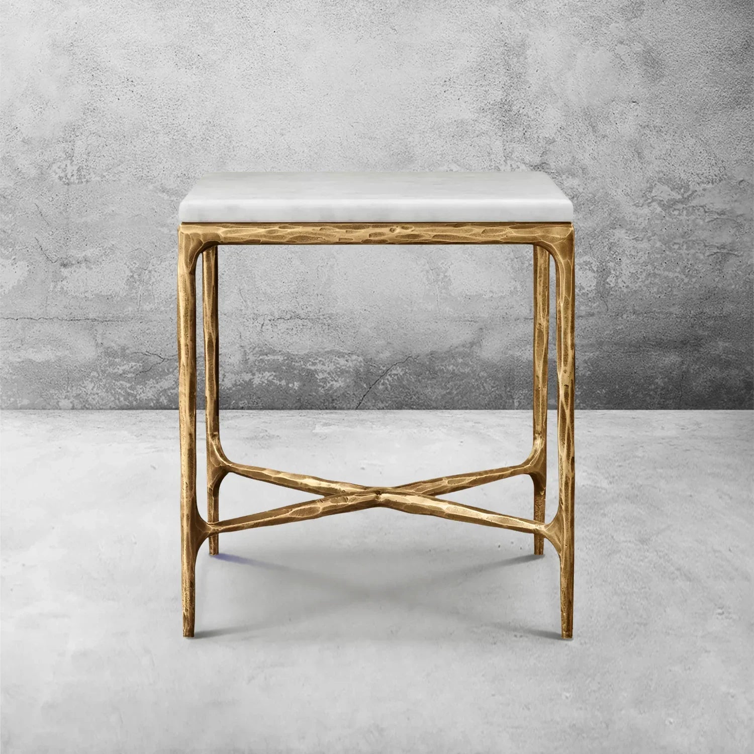 Thaddeus Marble Square Side Table 18" 22"-Fullstarlighting