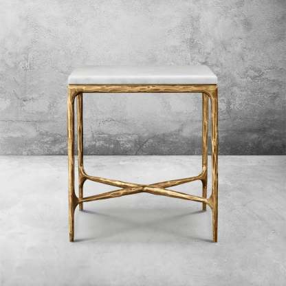 Thaddeus Marble Square Side Table 18" 22"-Fullstarlighting
